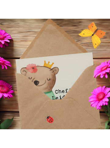 Mr. & Mrs. Panda Glückwunschkarte Chefin Leidenschaft Design mit... in Weiß