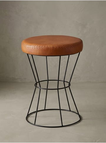 KADIMA DESIGN Industrial Sitzhocker, sicherer Sitzkomfort in extravagantem Echtleder