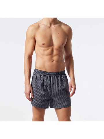 Schiesser Webboxershorts 2er Pack in Navy-Gestreift