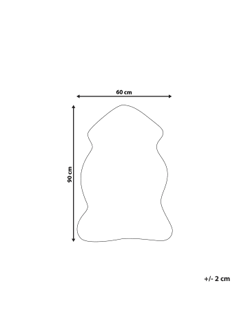 Beliani Schaffell UNDARA in Grau - (W) 60 x (H) 1 x (L) 90 cm