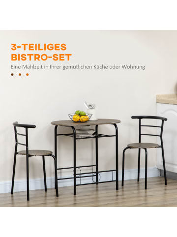 HOMCOM Essgruppe-80L x 53B x 74,5H cm-Schwarz