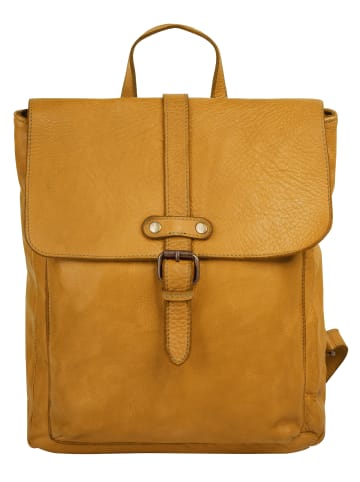 Samantha Look Rucksack echt Leder in gelb