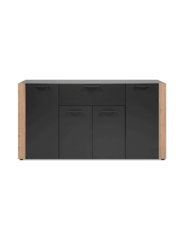 CALICOSY Sideboard LUMA in Anthrazitgrau - (W) 162 x (H) 83 x (L) 34,5 cm