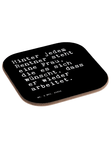 Mr. & Mrs. Panda Tassen Untersetzer Hinter jedem Rentner steht..... in Schwarz