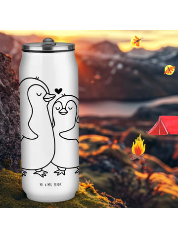 Mr. & Mrs. Panda Wasserflasche Pinguine Einschlafen ohne Spruch in Weiß