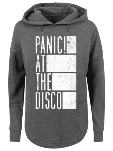 F4NT4STIC Oversized Hoodie Panic At The Disco Block Text in charcoal