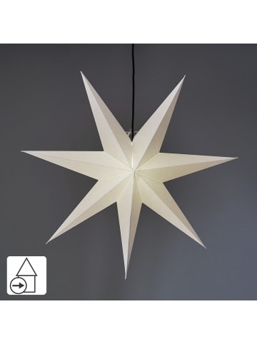 STAR Trading Hängeleuchte Stern Frozen, weiß, Ø 70cm in Weiß
