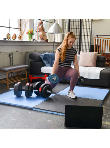 eyepower 4cm dicke Fitnessmatte 2er Set - 90x90cm Bodenschutzmatte Gym Matte Puzzlematte