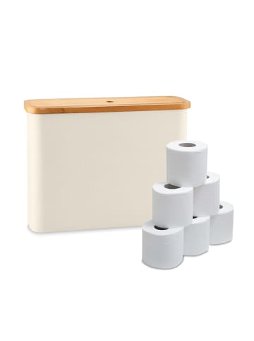 relaxdays Toilettenpapier Aufbewahrung in Beige - (B)45 x (H)34,5 x (T)15 cm