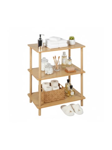 relaxdays Standregal in Natur - (B)60 x (H)79 x (T)40 cm