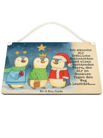Mr. & Mrs. Panda Schild Winterzeit Heilige drei Könige Design mi... in Weiß