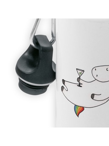 Mr. & Mrs. Panda Trinkflasche Einhorn Blümchentail ohne Spruch in Weiß