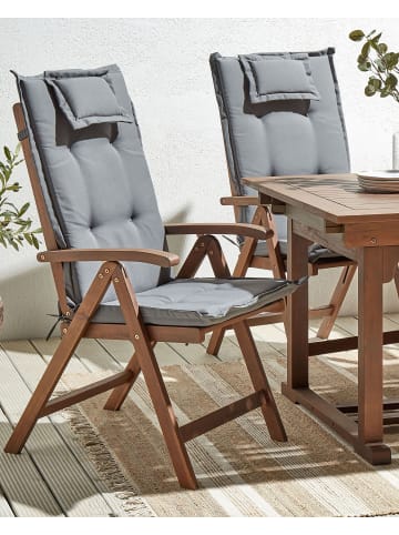 Beliani 2er-Set Gartenstuhl AMANTEA in Braun/Grau