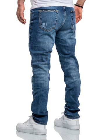 Amaci&Sons Regular Fit Destroyed Jeans KANSAS in Hellblau (Patches)