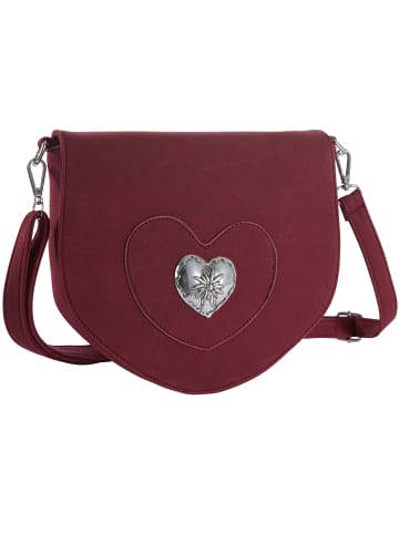 tectake Schicke Trachtenhandtasche in Wildlederoptik, rot