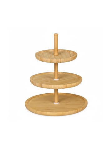 relaxdays Etagere in Natur - (H)25 x Ø30 cm