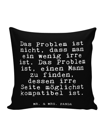 Mr. & Mrs. Panda Zierkissen Das Problem ist nicht,... mit Spruch in Schwarz