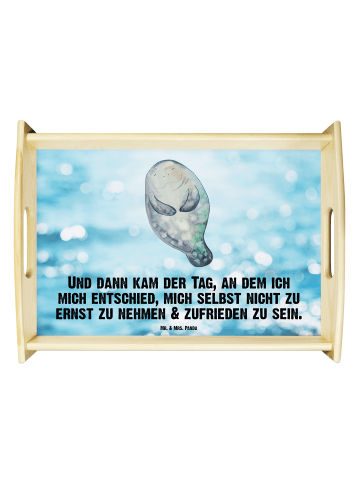 Mr. & Mrs. Panda Tablett Holz Seekuh Happy mit Spruch in OZeichenanblue