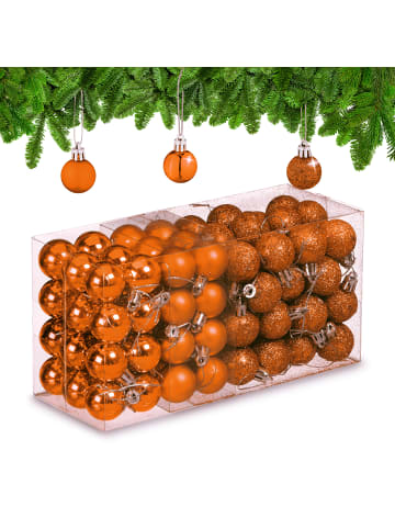 relaxdays 96-tlg. Weihnachtskugeln Set in Orange