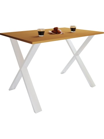 VCM  Premium Holz Esstisch Tisch Xona X Weiß in Weiß / Buche