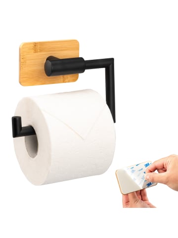 bremermann Toilettenpapierhalter PIAZZA BLACK TAPE BAMBUS
