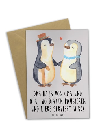Mr. & Mrs. Panda Grußkarte Großelternliebe mit Spruch in Grau Pastell
