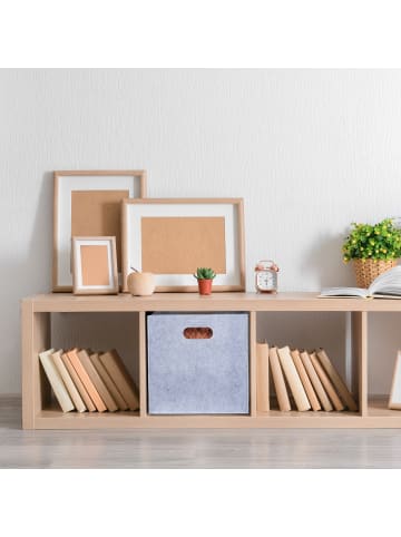 relaxdays 2 x Filzkorb in Grau - (B)30 x (H)30 x (T)30 cm