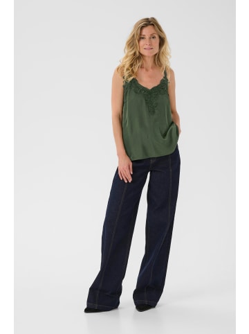 Cream Ärmellose Bluse CRAnna A-shape in Rifle Green