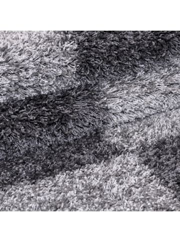 KADIMA DESIGN Teppich Hochflor Shaggy Waschbar Karo WERFEN Strapazierfähig in Grau