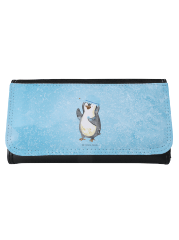 Mr. & Mrs. Panda Portemonnaie Damen Pinguin Duschen ohne Spruch in Eisblau