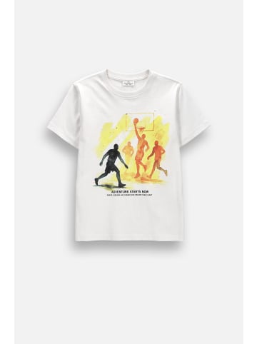 Coccodrillo Baumwoll-T-Shirt mit kurzen Ärmeln in weiß