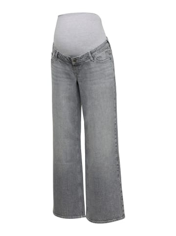 mama licious Umstandsjeans mit weitem Bein in Medium Grey Denim