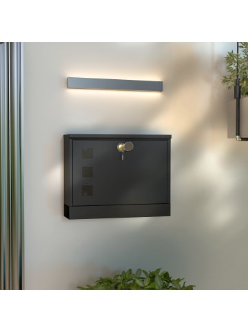 HOMCOM Briefkasten-36,5L x 11,5B x 29H cm-Schwarz