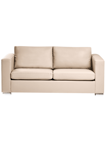 Beliani 3-Sitzer Sofa HELSINKI in Beige/Silber - (W) 186 x (H) 72 x (L) 76 cm