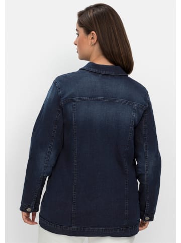 sheego Jeansjacke in dark blue denim