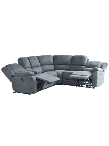 Beliani Ecksofa ROKKE in Grau - (W) 233 x (H) 94 x (L) 200 cm