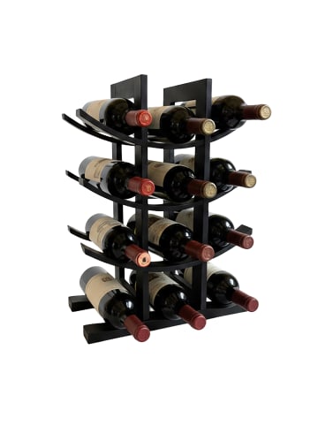 relaxdays Weinregal in Schwarz - (B)30 x (H)41 x (T)14,5 cm