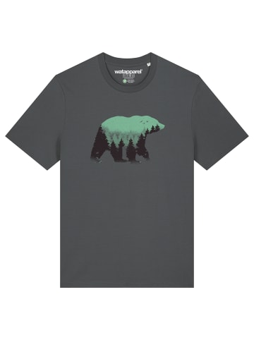 wat? Apparel T-Shirt Waldbär in Grau