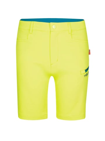 Trollkids Softshell Shorts "Haugesund" in Limegelb/Petrolblau