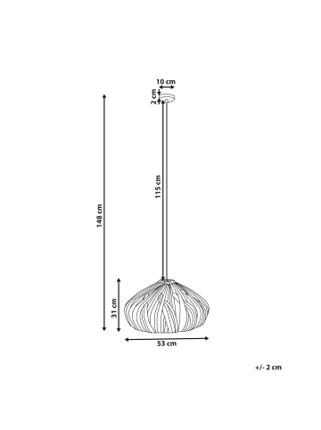 Beliani Deckenleuchten PASOS in /Schwarz - (W) 53 x (H) 148 x (L) 53 cm