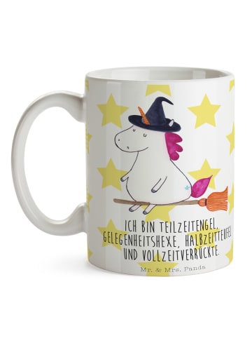Mr. & Mrs. Panda Tasse Einhorn Hexe mit Spruch in Weiß