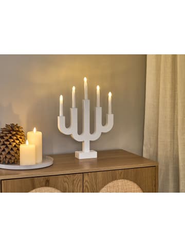 Beliani Kerzenständer BJORKAN in Weiß - (W) 30 x (H) 42 x (L) 6 cm