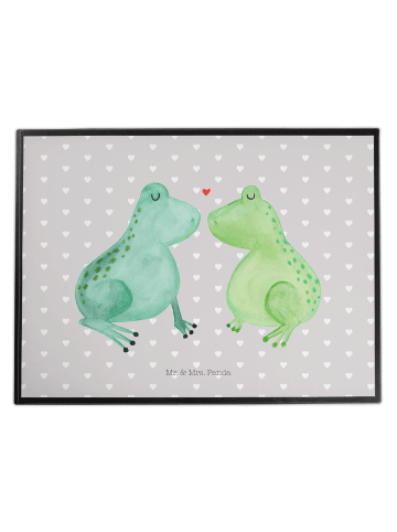 Mr. & Mrs. Panda Schreibtischunterlage Frosch Liebe ohne Spruch in Grau Pastell