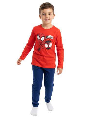 Spiderman Marvel Spidey Schlafanzug Spiderman Pyjama Set Langarm Oberteil in blau/rot