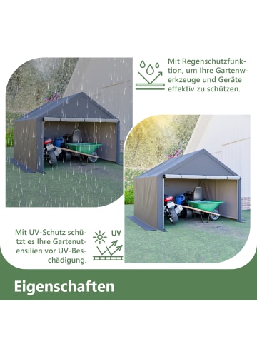 ABRIHOME Gerätehaus in Dunkelgrau 305x296x233 cm für Fahrrad Werkzeug Garten