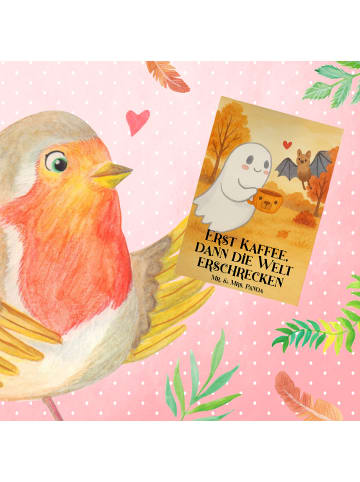 Mr. & Mrs. Panda Beileidskarte Gespenst Kaffee Design mit Spruch in Weiß