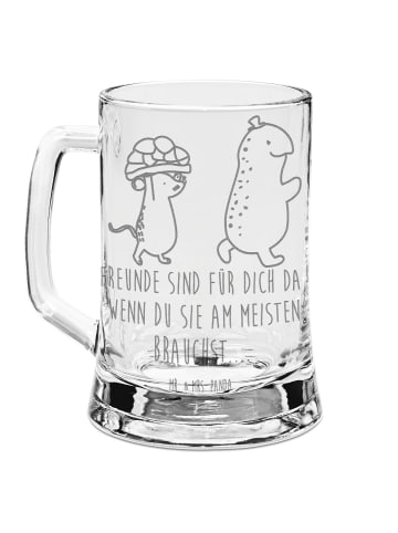 Mr. & Mrs. Panda Bierglas Schildkröte Maus mit Spruch in Transparent