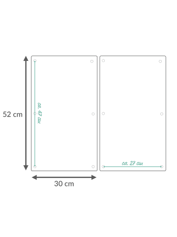 Zeller MARBLE WEIß Glasplatte für Herd — 2 Stück in Weiß, (B) 30 x (L) 52 cm