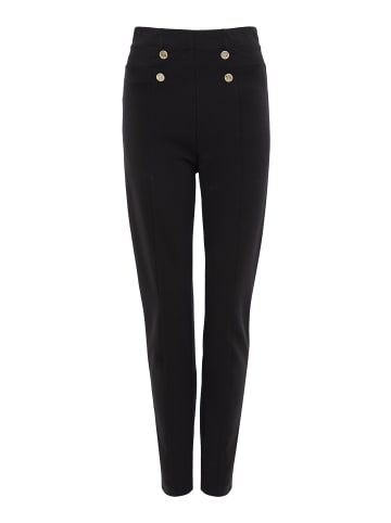 Threadbare Stoffhose THB William Trouser with Military Button in Black