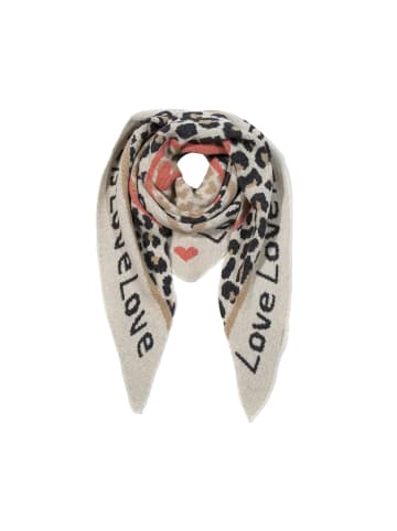 Faera Animal Love Dreieckstuch elastischer Strick Leo Muster in Natur